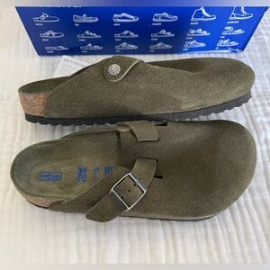 NIB Birkenstock Boston Tonal Suede Leather Clogs Size 39 Regular/Wide